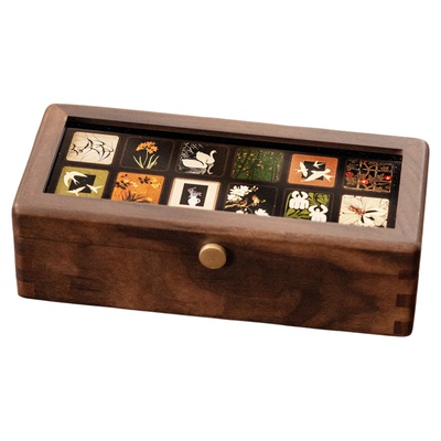 《美拉德》黄金收纳专用实木收纳盒放100克金条10g金币盒子长方形