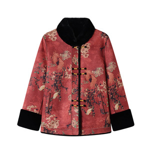 双面穿妈妈冬装皮毛一体大衣老年人水貂绒毛毛外套奶奶冬季皮草女