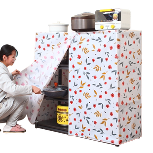 防尘罩厨房置物架防油污罩收纳架防尘罩储物架罩防灰尘免打孔盖布