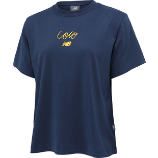 Newbalance网球服女26新款coco高芙刺绣签名款网球T恤短袖上衣