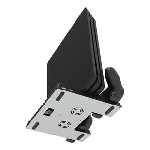 PS4/SLIM/PRO散热风扇底座P4手柄座充+碟片收纳架move手柄座充
