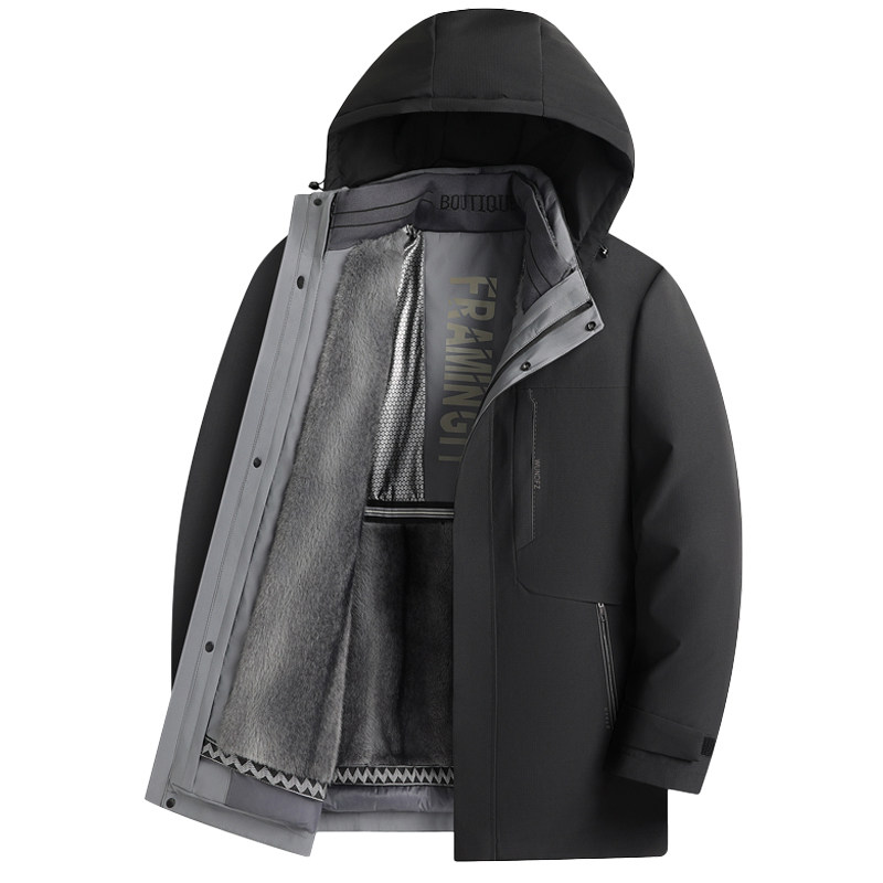 罗蒙冬季加厚鹅绒男士羽绒服外套