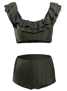 温泉韩国高腰修身显瘦性感比基尼