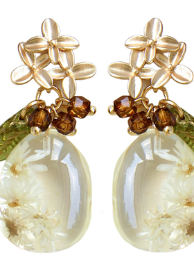 原创“秋意浓”桂花干花耳环