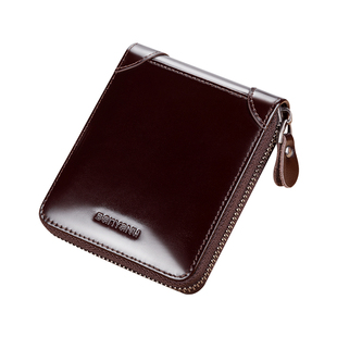 钱包男短款真皮多功能2025新款皮夹男士大容量头层牛皮拉链小钱夹