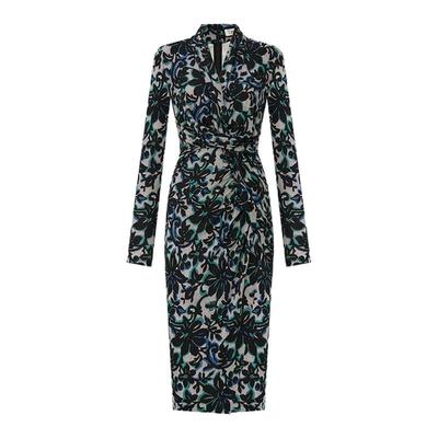 [天丝羊毛]DVF2026早春度假系列蕾丝花卉修身连衣裙DL4T007