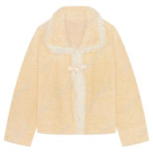 邱莹莹 HELA AOMI“奶油布丁” 绵羊毛100%法式温柔风短款皮草