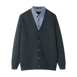 HLA/海澜之家轻商务Chic Ageless保暖T恤25加绒加厚假两件上衣男