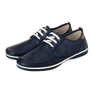 皇冠老店Pikolinos派高雁牛皮深口圆头平跟系带休闲男鞋PS221902