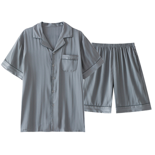 睡衣男夏季冰丝短袖短裤男款家居服夏款薄款夏天丝绸套装2026新款