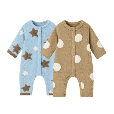 BororoBear婴儿连体衣宝宝半边绒