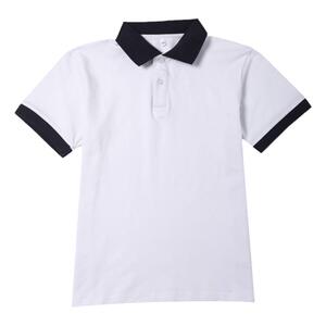 伊顿同款男女深蓝藏青色翻领纯棉白色儿童POLO衫短袖中小学生校服