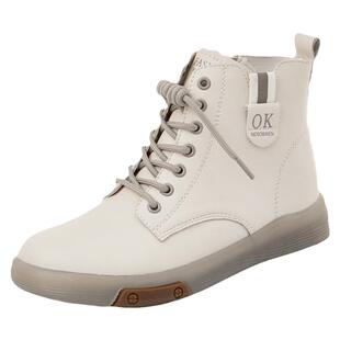 高帮侧帮拉链牛筋软底休闲鞋女2026新款时尚百搭防滑舒适中帮女鞋