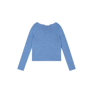 oneup卷边亚麻长袖t恤女春季宽松松弛感薄款针织衫运动瑜伽上衣