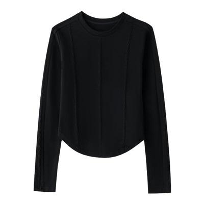 Smen诗萌纯色圆领长袖T恤