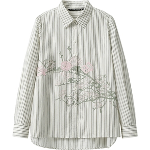 播商场同款Zhang Hui联名系列条纹衬衫女25春秋新款BDS1CD1407