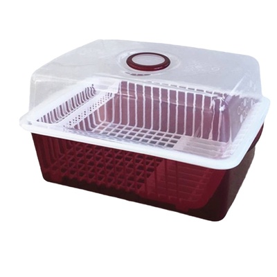 塑料厨房餐具滴水放碗碟架带盖