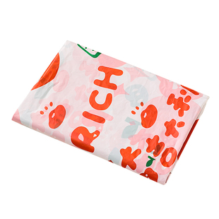 一次性桌布特厚印花心想柿橙圆桌长桌塑料防水喜庆餐台布家用台布