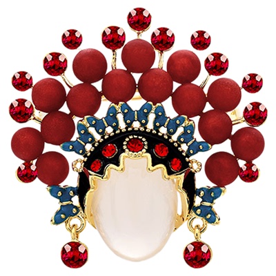 皇家莎莎国潮个性中式中国红胸针戏曲刀马旦京剧花旦别针西服配饰