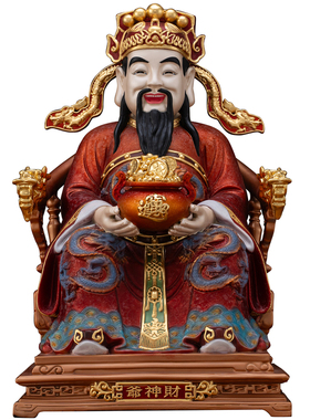 纯铜文财神比干范蠡佛像供奉摆件