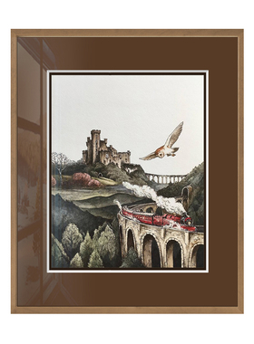 在途中！美国插画师LilySeikaJones霍格沃茨列车Hogwarts装饰画