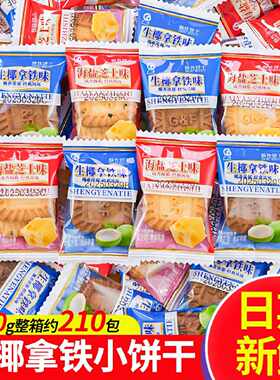 小方块饼干生椰拿铁海盐芝士厚乳手工小零食独立包装茶点整箱
