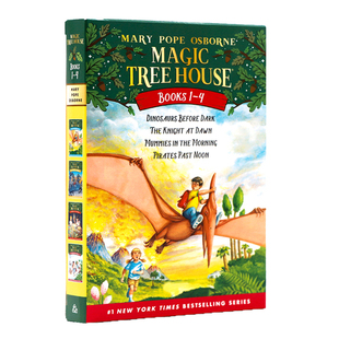 神奇树屋英语小说 Magic Tree House 1-4/5-8 盒装英文原版 玛丽波奥斯本儿童探险文学桥梁章节书 老鼠记者神奇校车大侦探内特