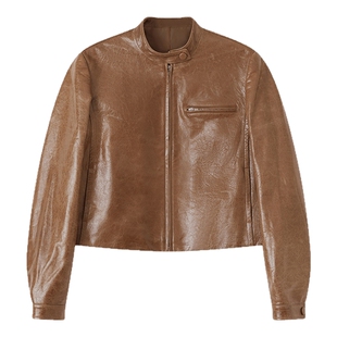 LE.SHERO【李兰迪同款】短款皮衣外套酷飒风2025新款今年流行爆款