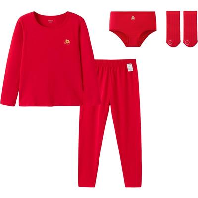 巴拉巴拉女童内衣套装红色礼盒春