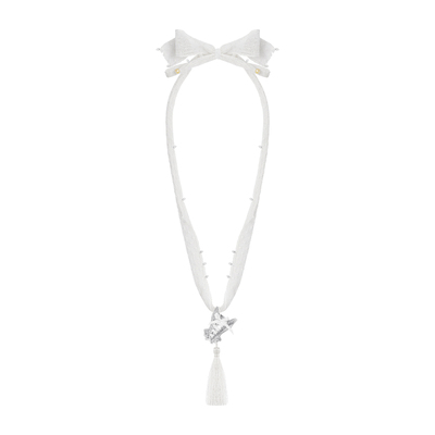 TWOR缇坞蕾丝胸衣长款流苏项链