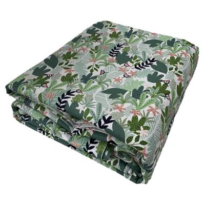 纯棉布料绿色碎花田园小清新