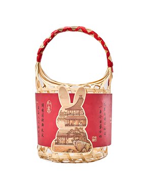 中秋月饼蛋黄酥高档竹篮礼盒
