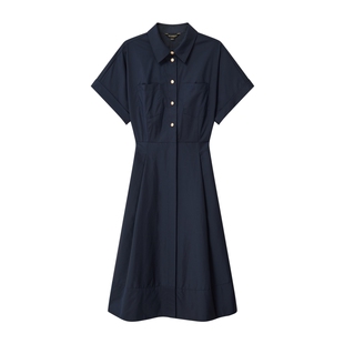 【含棉】Scofield女装率性翻领衬衫连衣裙通勤百褶裙2026夏季新品