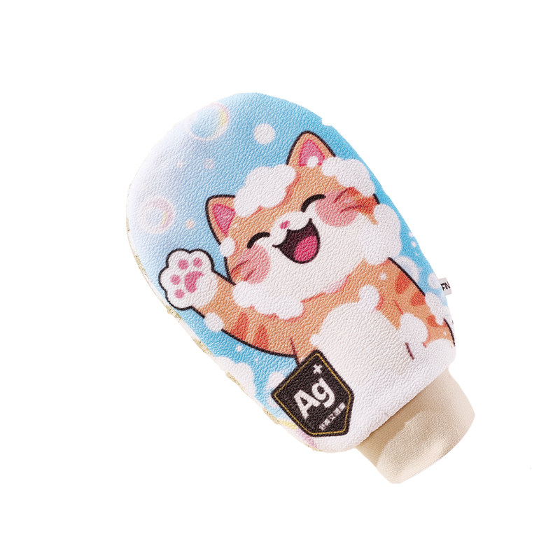 可爱招财猫搓澡巾女士专用二合一
