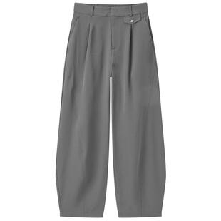 太平鸟女装2025年夏季款黑色通勤香蕉裤休闲裤弯刀裤A1GBE2268