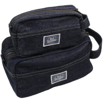 赤耳丹宁旅行收纳包手拿包