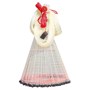 飞盘手抛鱼网新防锈加粗线钢拉丝渔网加重铁链抛网圆盘撒鱼网