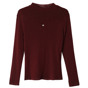 2025新款半高领加绒网纱打底衫女内搭长袖T恤洋气透纱蕾丝上衣