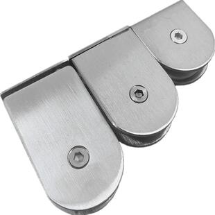 不锈钢180度0度固定夹 90度135度 淋浴房玻璃隔断直角链接片T型夹