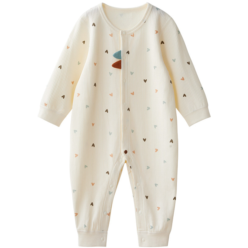 十月结晶粒粒阳光四季婴儿衣服纯棉连体衣宝宝衣服新生儿哈衣2025