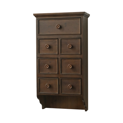 闻森客厅复古实木玄关壁挂储物柜