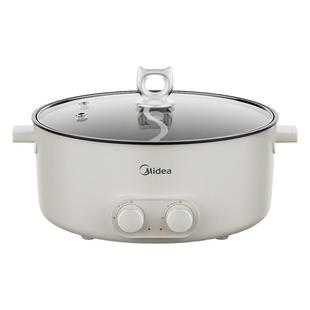 美的鸳鸯锅6L火锅电锅家用多功能一体不粘锅2025新款2000W专用锅