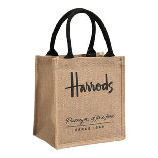 格调studio复古棉麻购物袋字母设计感手提包2025年新款通勤托特包