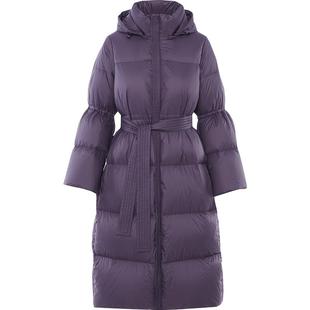 朗姿霍尔多巴吉白鹅绒收腰羽绒服冬季新款修身廓形中长款外套大衣