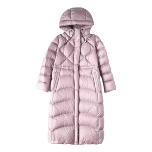 高端品牌羽绒服女2025新款冬季大牌时尚白鸭绒修身加厚连帽中长款