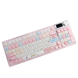 狼蛛F98proV3无线蓝牙机械键盘女生办公静音专用高颜值可爱客制化