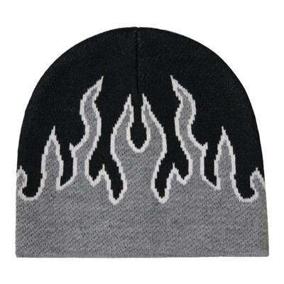 出街针织帽男女火焰欧美小众秋冬