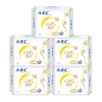 ABC卫生巾棉柔超薄日用240亲肤透气姨妈女整箱批发正品官方旗舰店