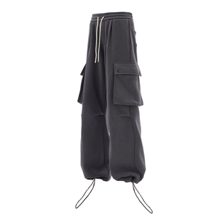 高个子抽绳束脚工装裤男潮牌休闲长裤秋冬加绒加厚宽松直筒冲锋裤