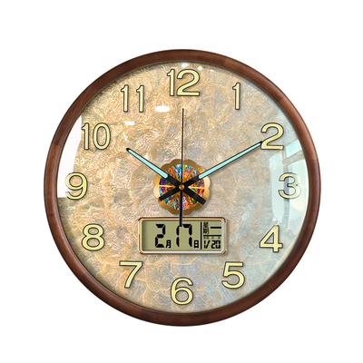 贝壳轻奢挂钟！万年历夜光挂墙钟